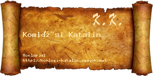 Komlósi Katalin névjegykártya